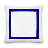 Navy Blue Border Solid White Decorative Pillow Cushion, Pillow, $ 71.50, A Moment Of Now™